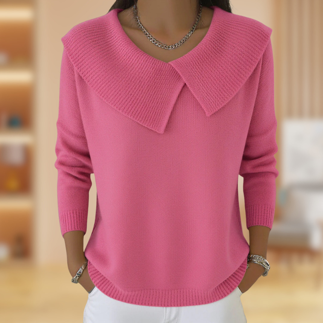 ZOFIA | DAMSKI SWETER Z KOŁNIERZEM