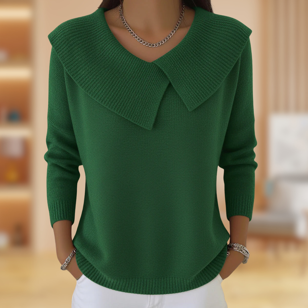 ZOFIA | DAMSKI SWETER Z KOŁNIERZEM