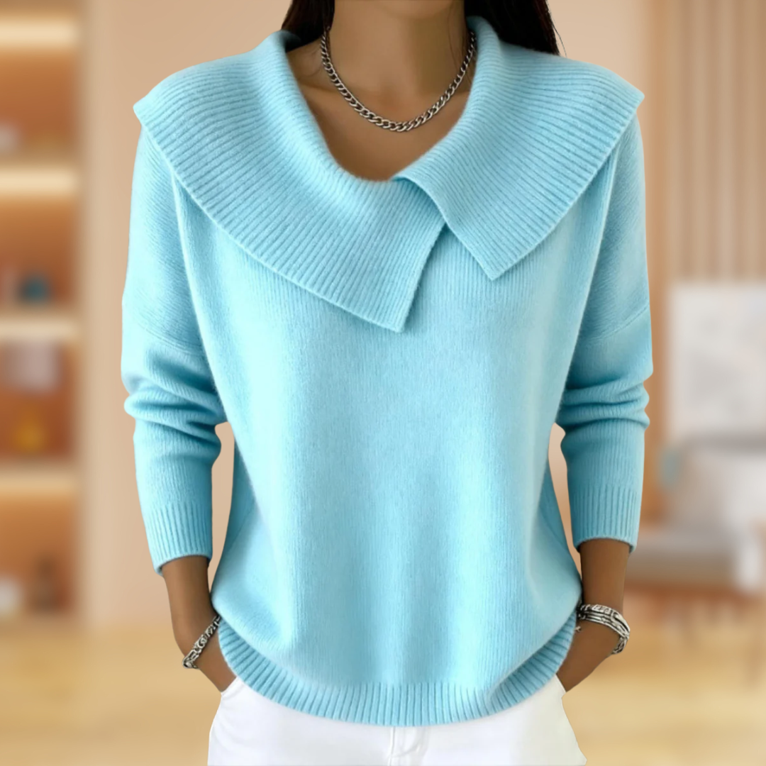 ZOFIA | DAMSKI SWETER Z KOŁNIERZEM