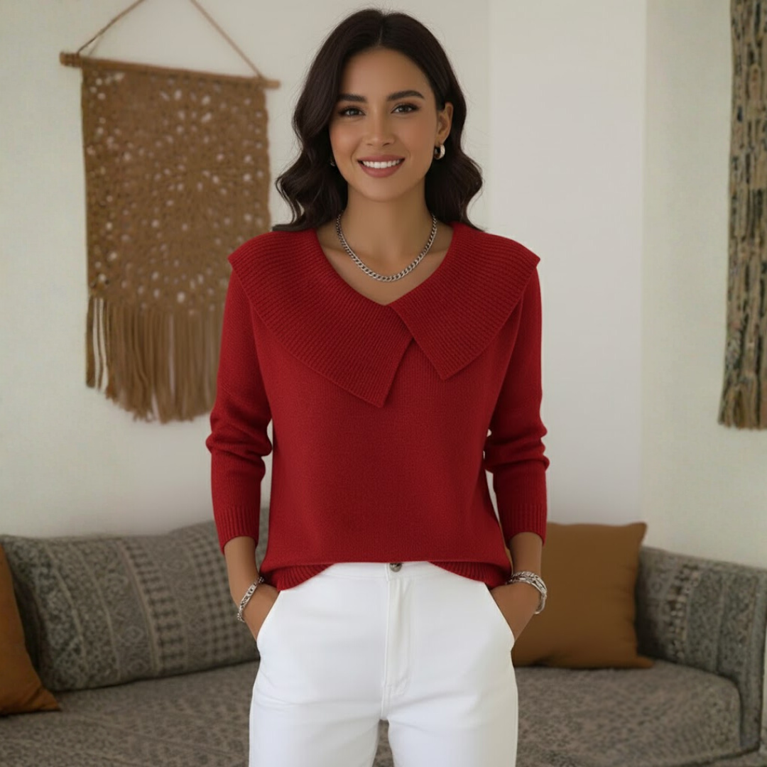 ZOFIA | DAMSKI SWETER Z KOŁNIERZEM